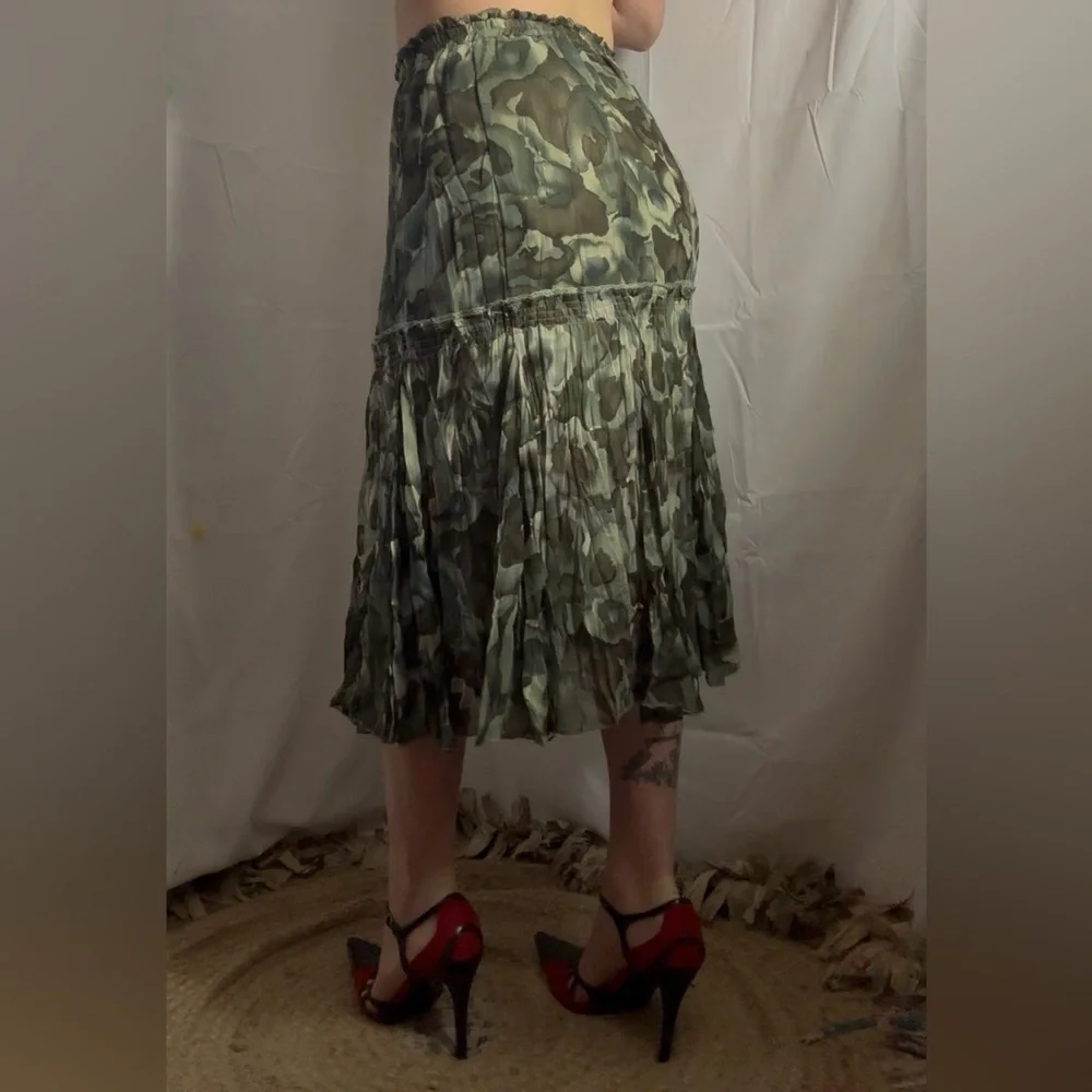 Watercolor Camouflage Tiered Frilly Fairy Grunge Skirt Size M - Picture 12 of 14